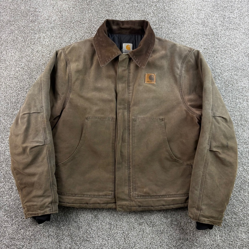 Vintage Carhartt Jacket Mens Large Brown Arctic Detroit Quilted Canvas J02 CHT